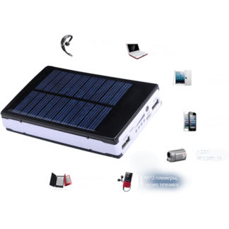 POWER BANK 100 000 mAh НА СОЛНЕЧНЫХ БАТАРЕЯХ ДВА ВЫХОДА + LED ПАНЕЛЬ мощный повер банк