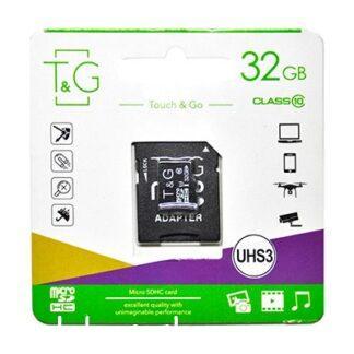 Карта памяти MicroSDHC 32GB UHS-I U3 Class 10 T&G + SD-adapter (TG-32GBSD10U3-01)
