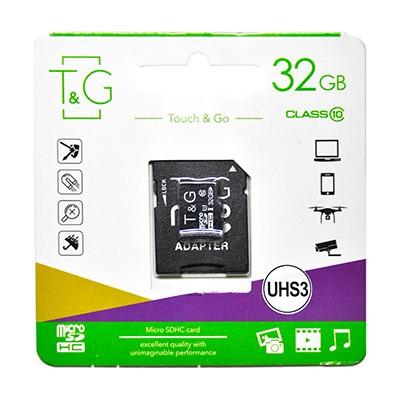 Карта пам’яті MicroSDHC 32GB UHS-I U3 Class 10 T&G + SD-адаптер