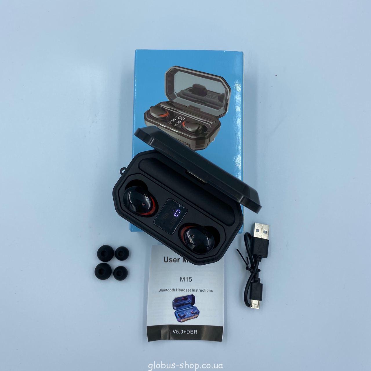Bluetooth 5.1 навушники TWS-М15 9D 3500 mAh