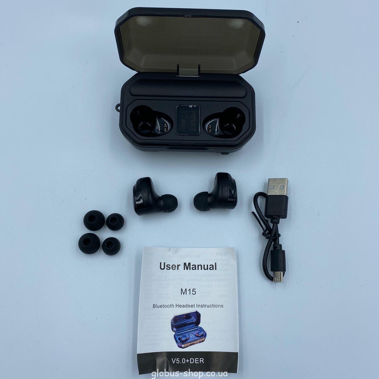 Bluetooth 5.1 навушники TWS-М15 9D 3500 mAh