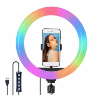 Кольцевая LED лампа профессиональная мультицветная RGB 33см