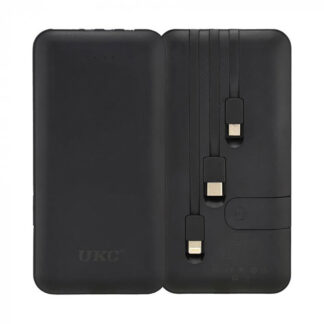 Мобильная зарядка, Повербанк POWER BANK 10000mah на трик кабеля Lightning/microUSB/Type-C, Черный