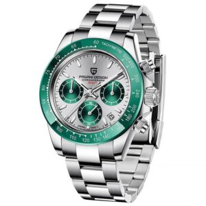 Стильний класичний годинник для чоловіків Pagani Design PD-1644 Green/White
