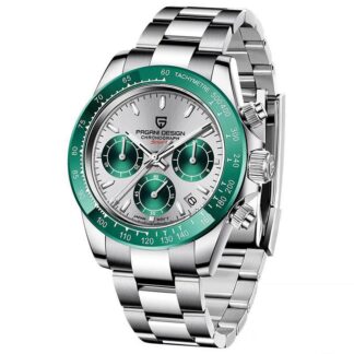 Стильний класичний годинник для чоловіків Pagani Design PD-1644 Green/White