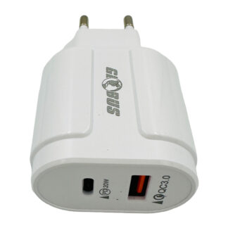 Зарядний пристрій Globus 20w 2 виходи USB/Type-C
