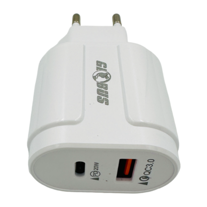 Зарядний пристрій Globus 20w 2 виходи USB/Type-C