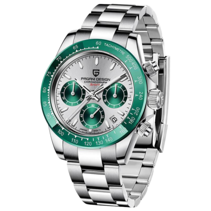 Стильний класичний годинник для чоловіків Pagani Design PD-1644 Green/White