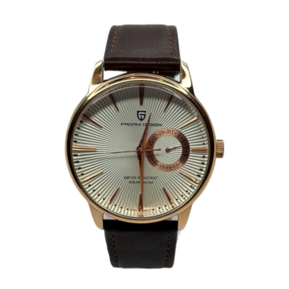Стильний наручний годинник Pagani Design PD-1654 Gold/Brown