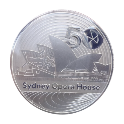Серебряная монета 1oz 50 лет Сиднейскому оперному театру 1$ 2023