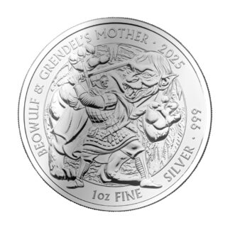 Серебряная монета 1oz Мифы и Легенды, Беовульф и мать Гренделя 2£ 2025