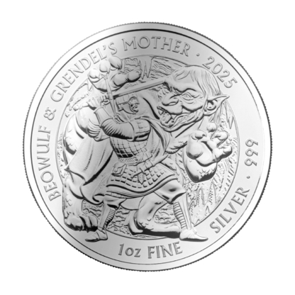 Серебряная монета 1oz Мифы и Легенды, Беовульф и мать Гренделя 2£ 2025