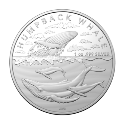Срібна монета 1oz Горбатий кит Австралія 1$ 2023