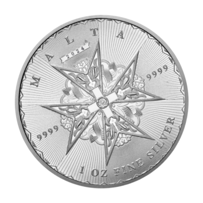 Срібна монета 1 Oz Мальтійський Хрест 5 Євро 2024