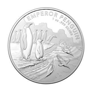 Серебряная монета 1oz Императорский пингвин Австралия 1$ 2023