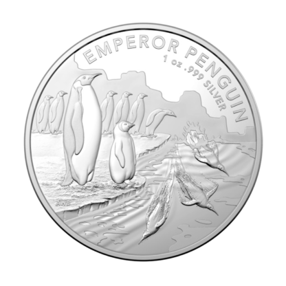 Серебряная монета 1oz Императорский пингвин Австралия 1$ 2023