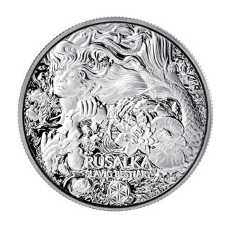 Серебряная монета 1oz Славянский Бестиарий: Русалка 500 франков 2022 года