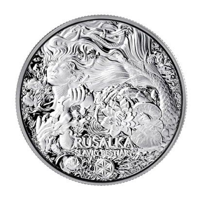 Серебряная монета 1oz Славянский Бестиарий: Русалка 500 франков 2022 года