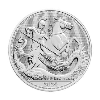 Срібна монета 2£ Святий Георгій та Дракон 1oz 2024 року