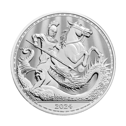 Срібна монета 2£ Святий Георгій та Дракон 1oz 2024 року