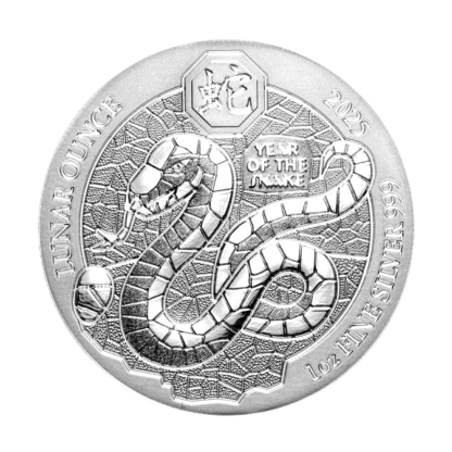 Срібна монета ₣50 Руанди «Рік Змії» 1oz 2025 року