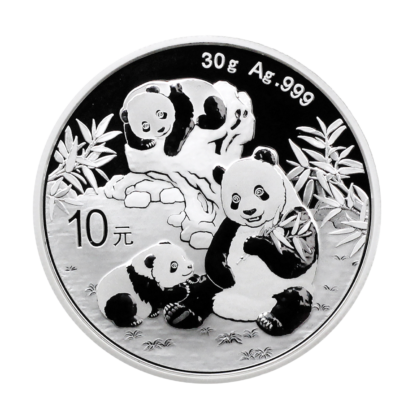 Серебряная монета 10¥ Китайская Панда 30г 2025 Китай