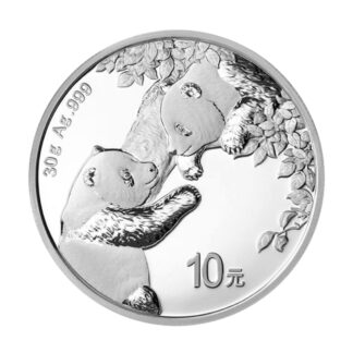 Срібна монета 10¥ Китайська Панда 30г 2023 Китай