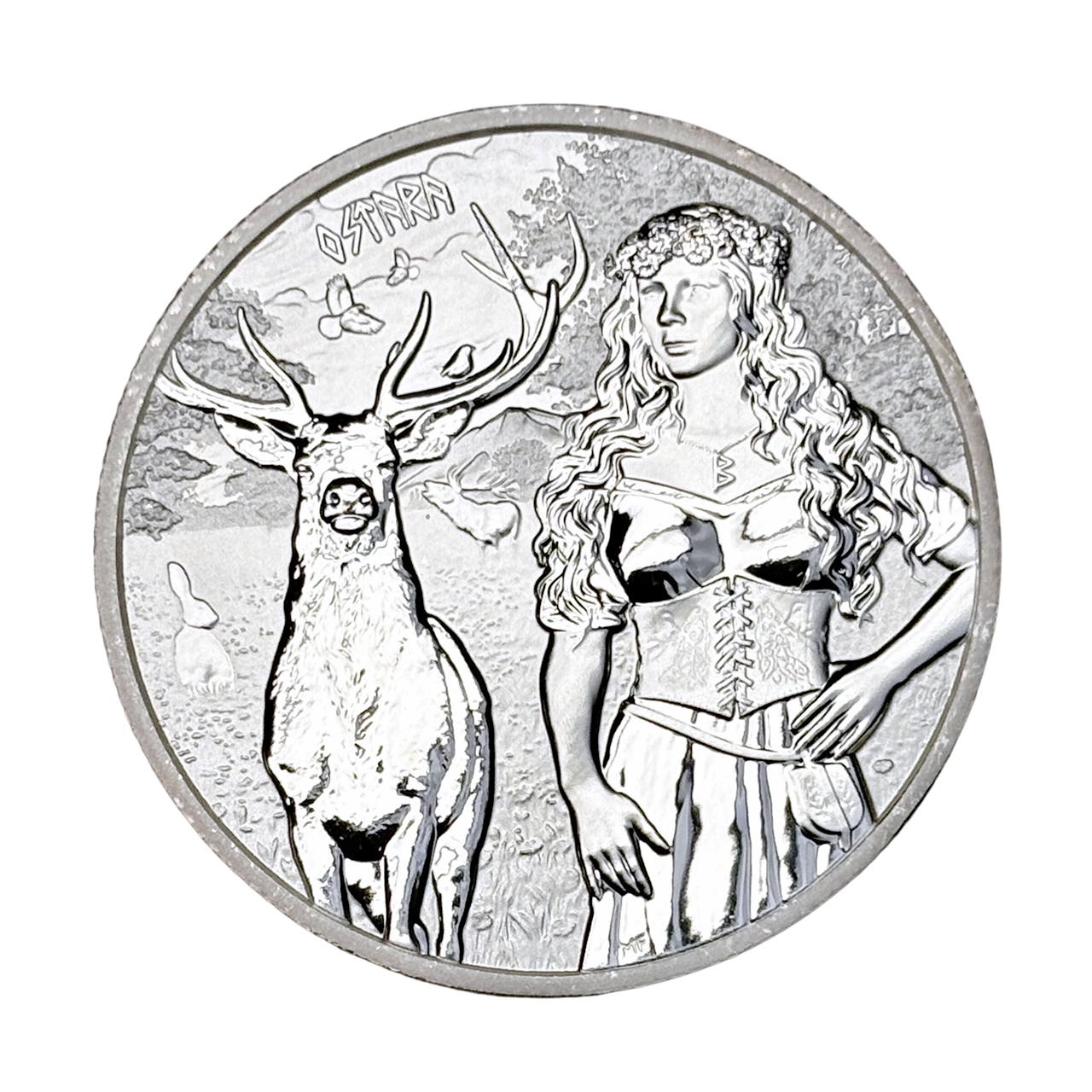 Серебряная монета 5 mark Valkyries «Ostara» 1oz 2023 Германия