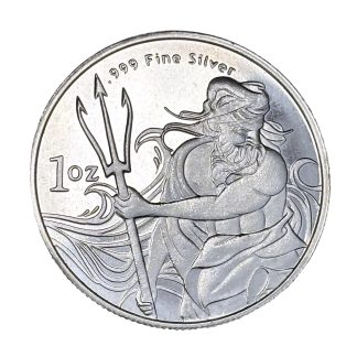 Серебряная монета 1oz Римский бог Нептун с трезубцем 2021