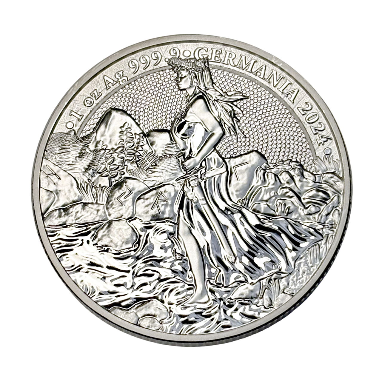 Серебряная монета 5 mark Germania 1oz 2024 года