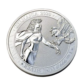 Срібна монета 5 mark Lady Germania 1oz 2020 року