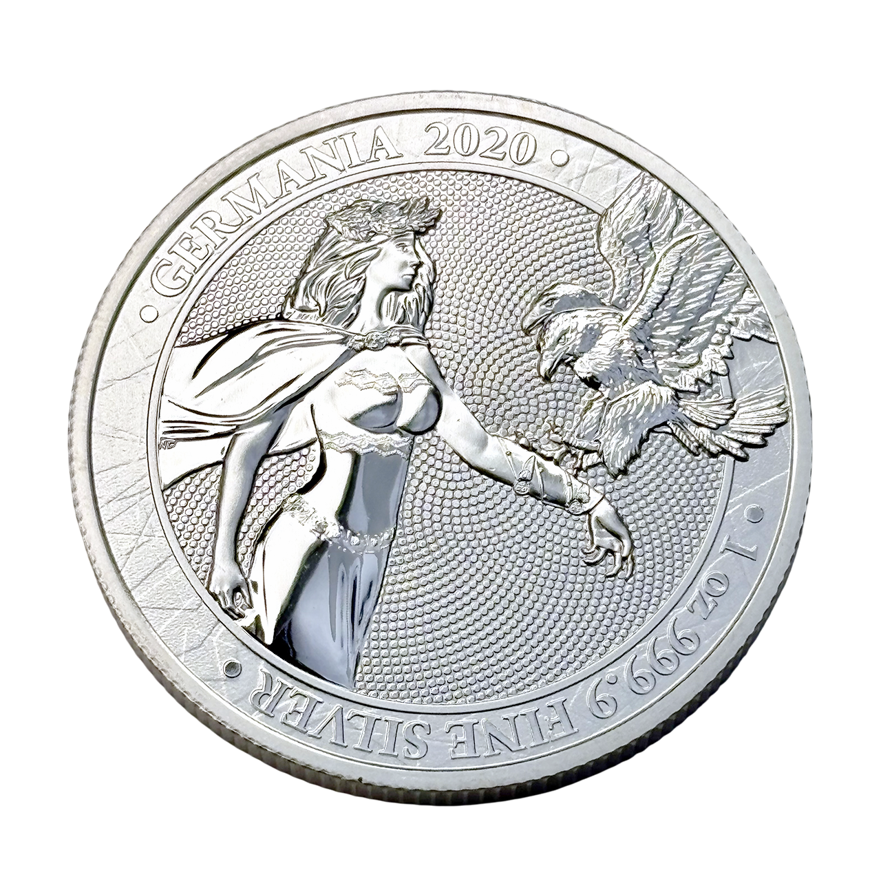 Срібна монета 5 mark Lady Germania 1oz 2020 року