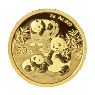 Золота монета 50¥ China Panda 3g 2025 року