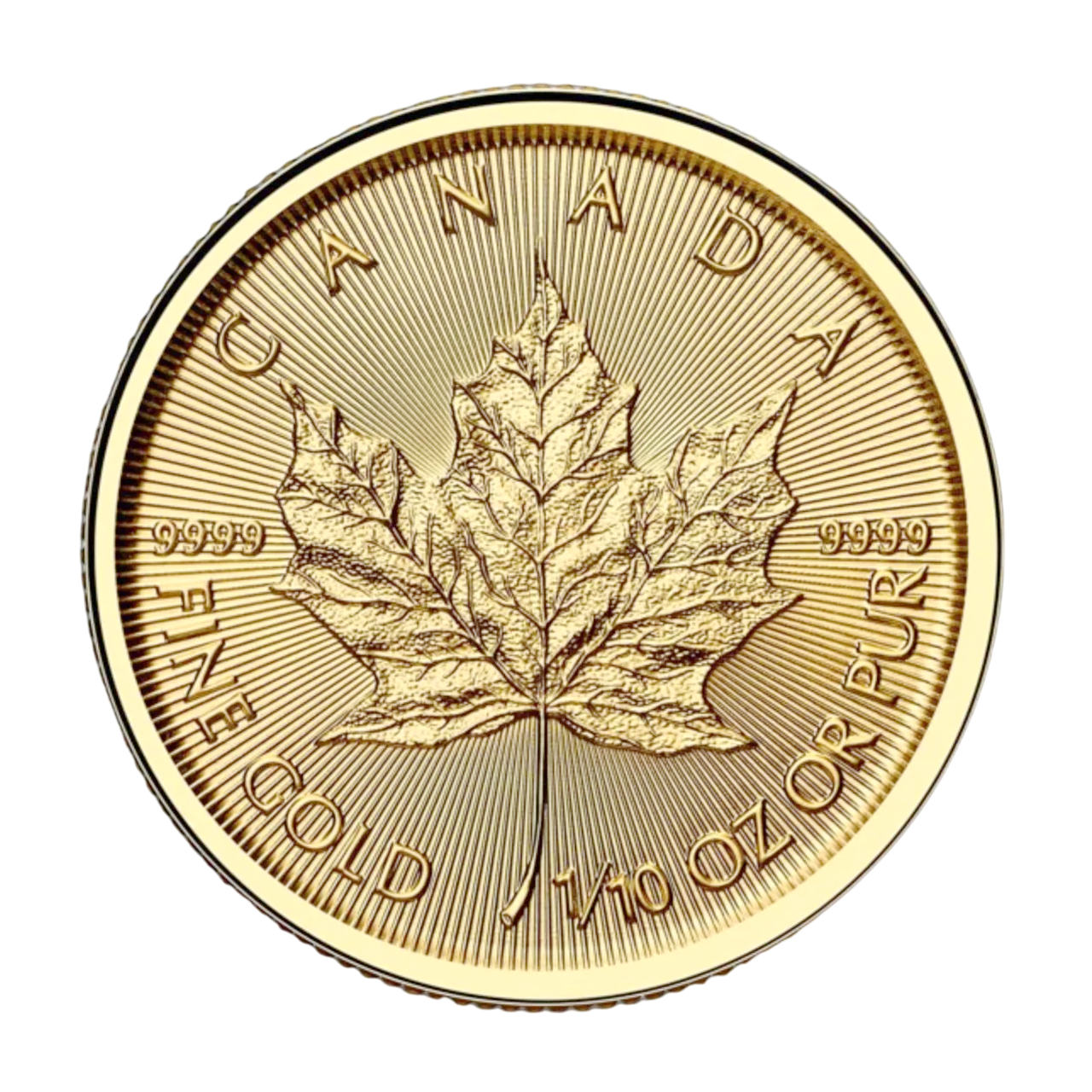 Золота монета 5$ Кленовий Лист 1/10oz 2025 Канада