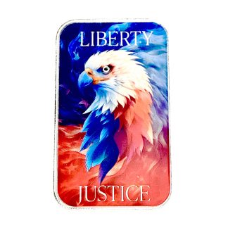 Цветной серебряный слиток Liberty & Justice Eagle 1oz 2024 США