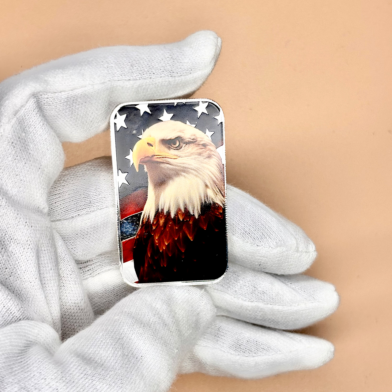Цветной серебряный слиток Patriotic Bald Eagle 1oz США