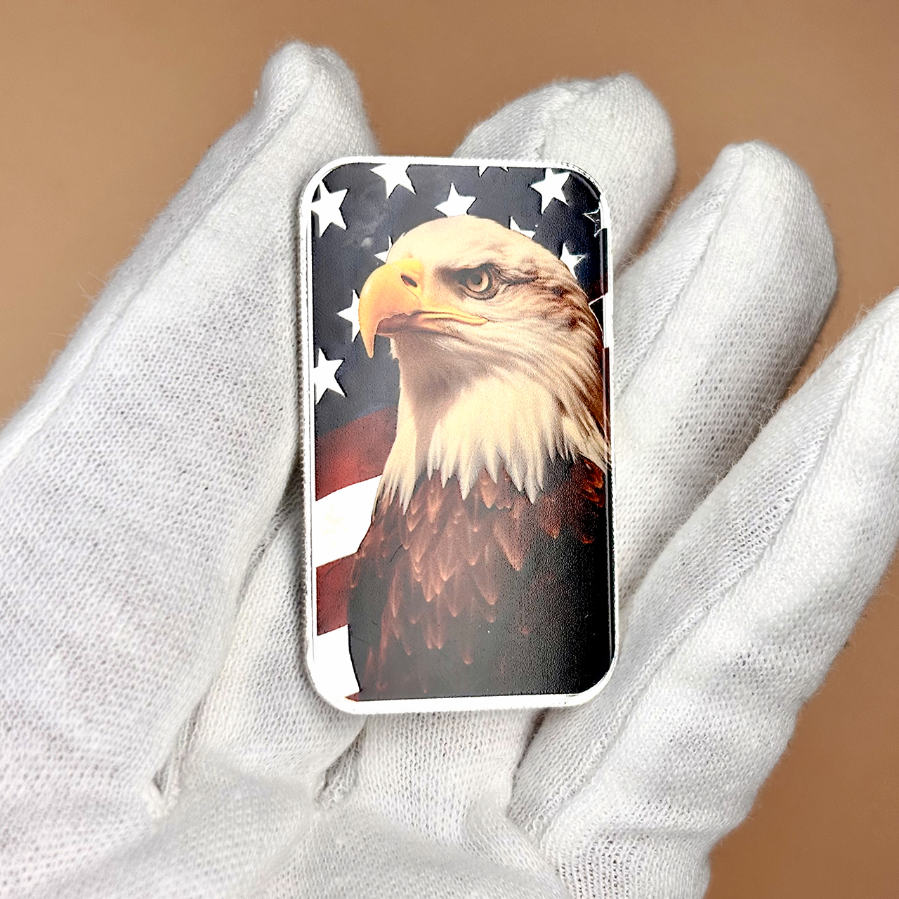 Цветной серебряный слиток Patriotic Bald Eagle 1oz США