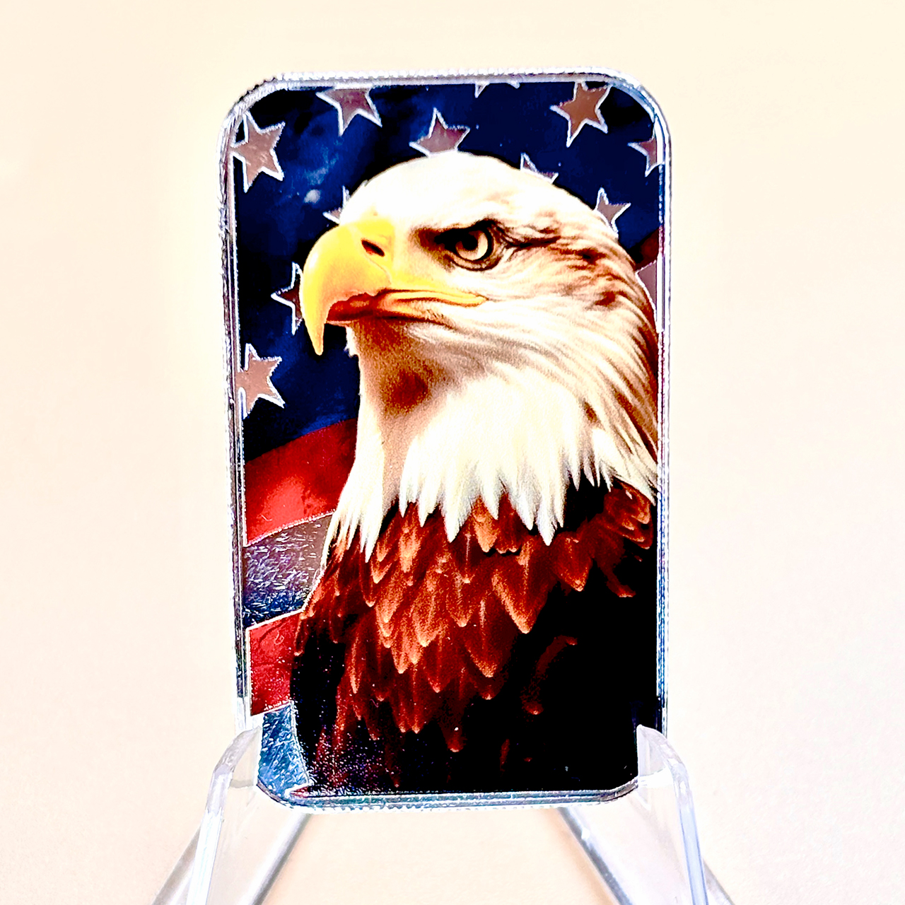 Цветной серебряный слиток Patriotic Bald Eagle 1oz США