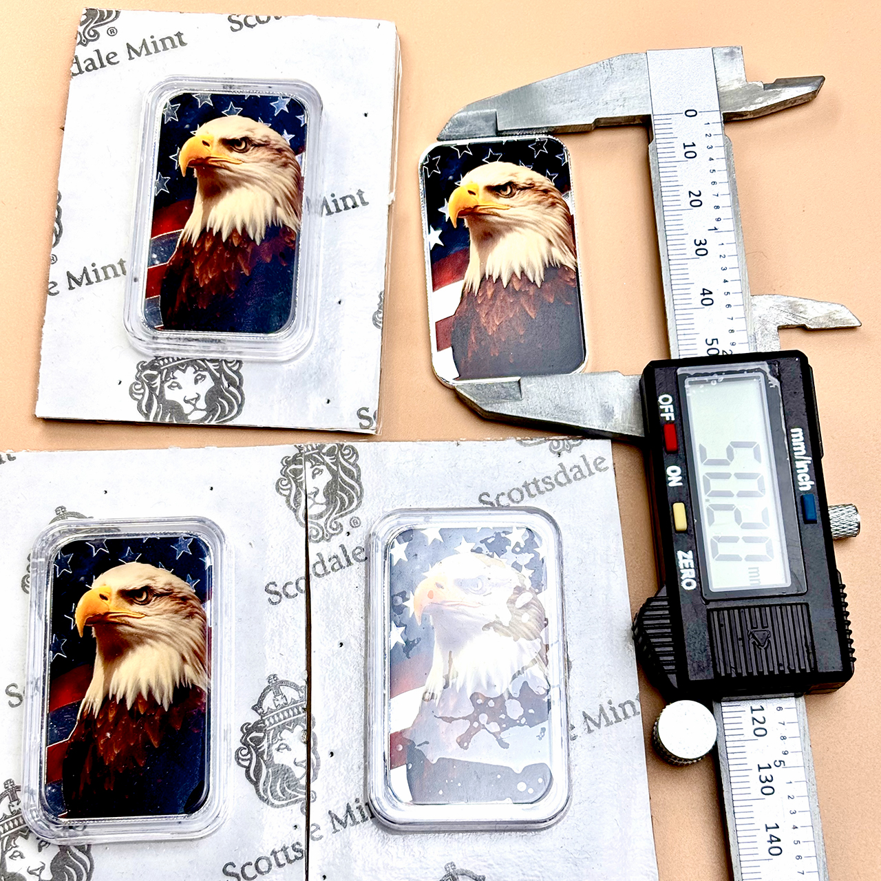 Цветной серебряный слиток Patriotic Bald Eagle 1oz США