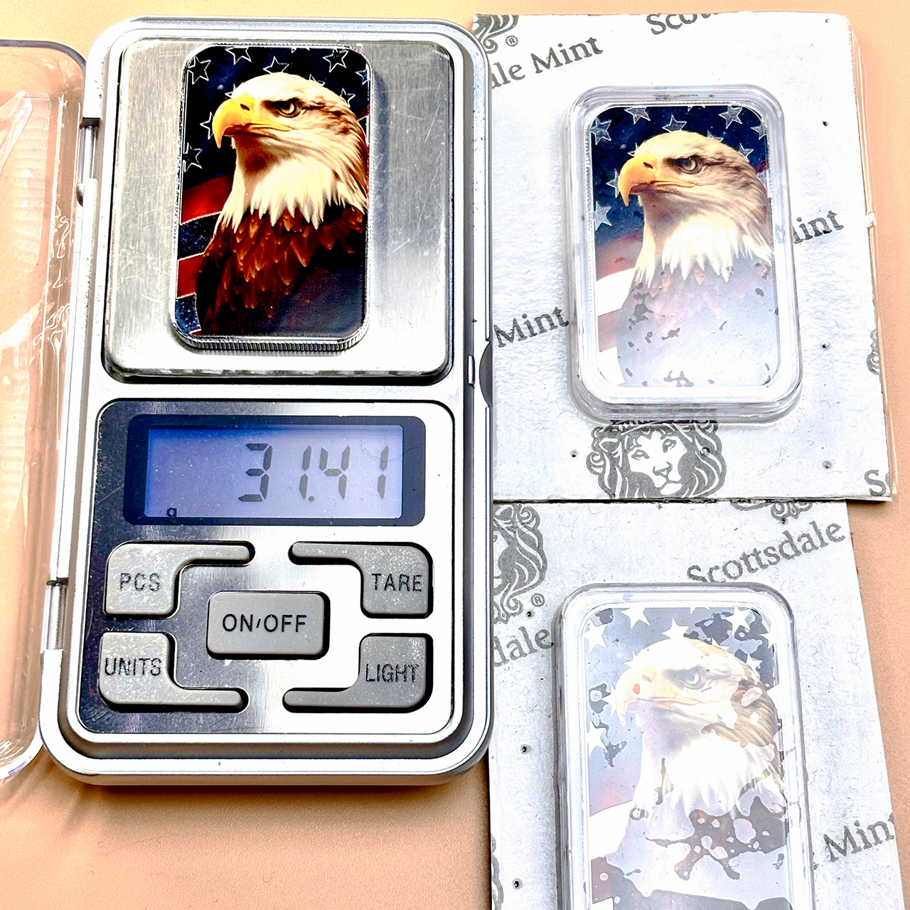 Цветной серебряный слиток Patriotic Bald Eagle 1oz США
