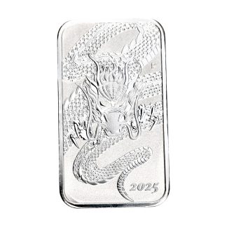 Серебряная монета 1$ Прямоугольный Дракон 1oz 2025 Австралия
