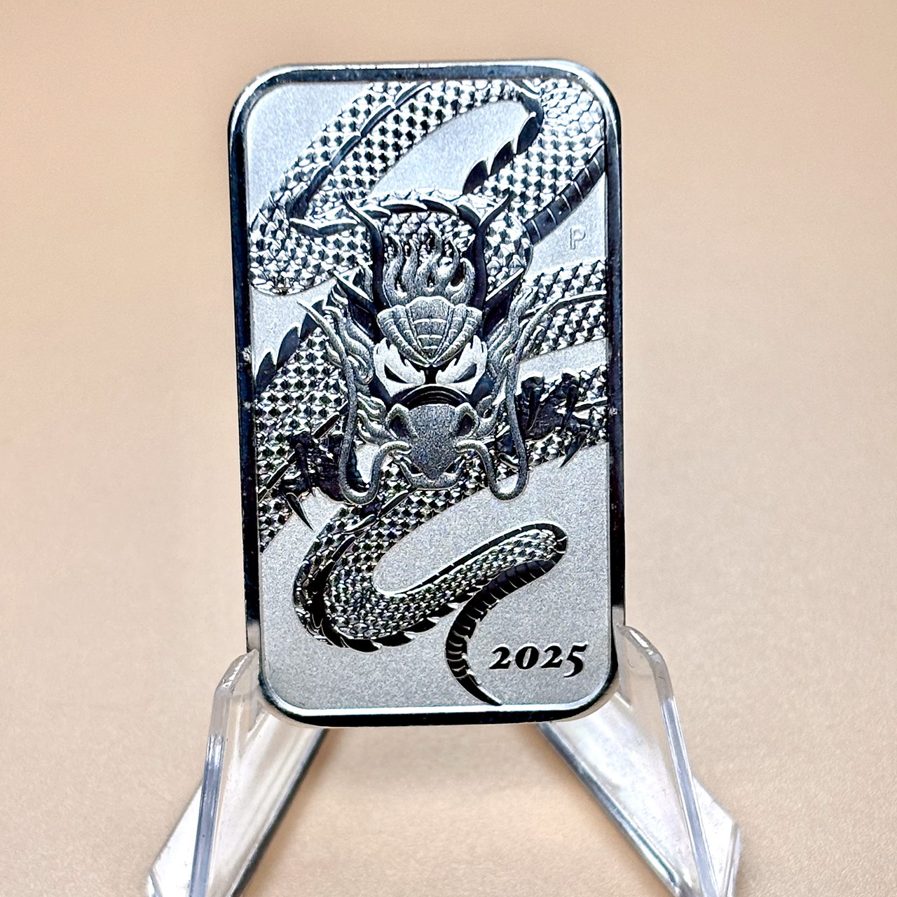 Серебряная монета 1$ Прямоугольный Дракон 1oz 2025 Австралия