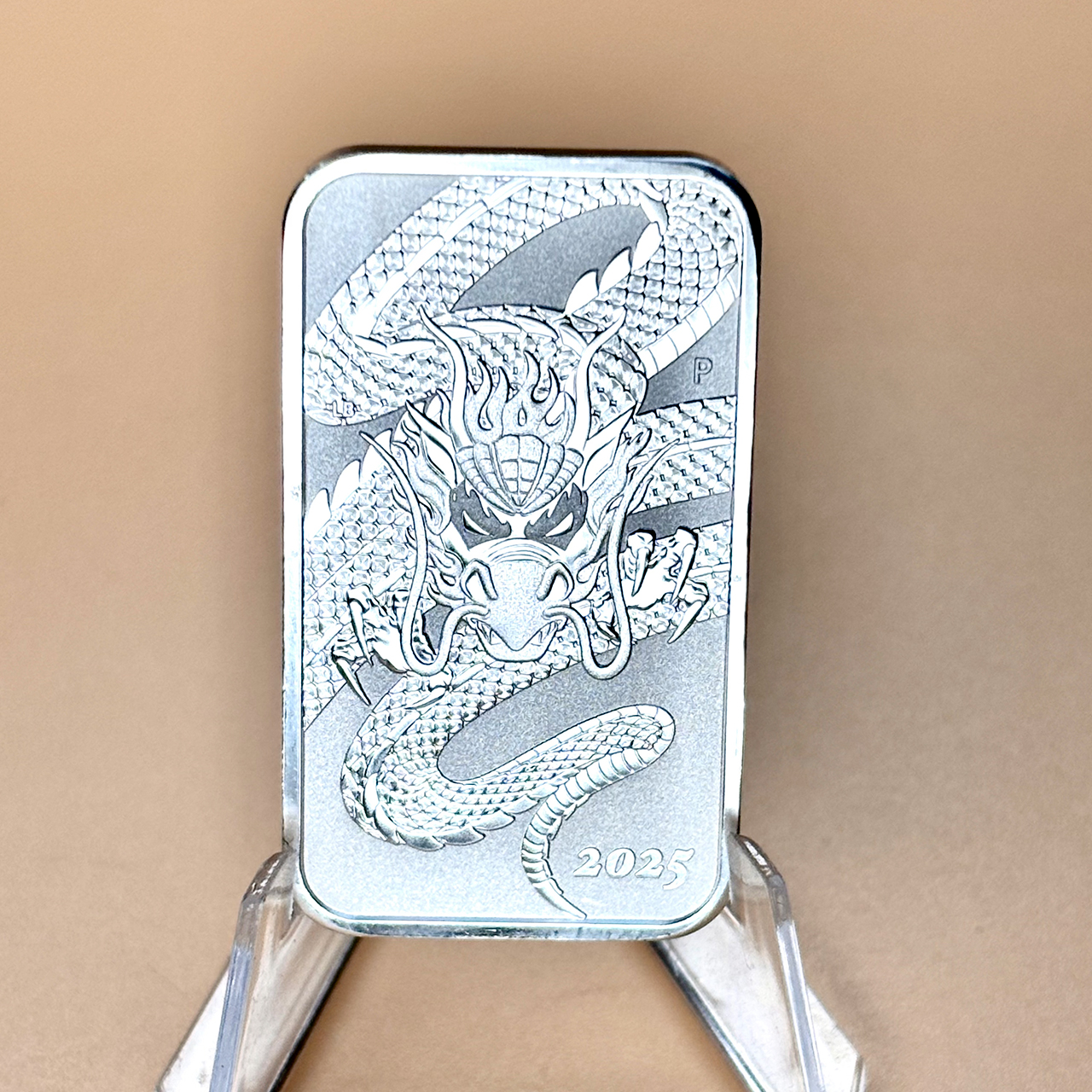 Серебряная монета 1$ Прямоугольный Дракон 1oz 2025 Австралия