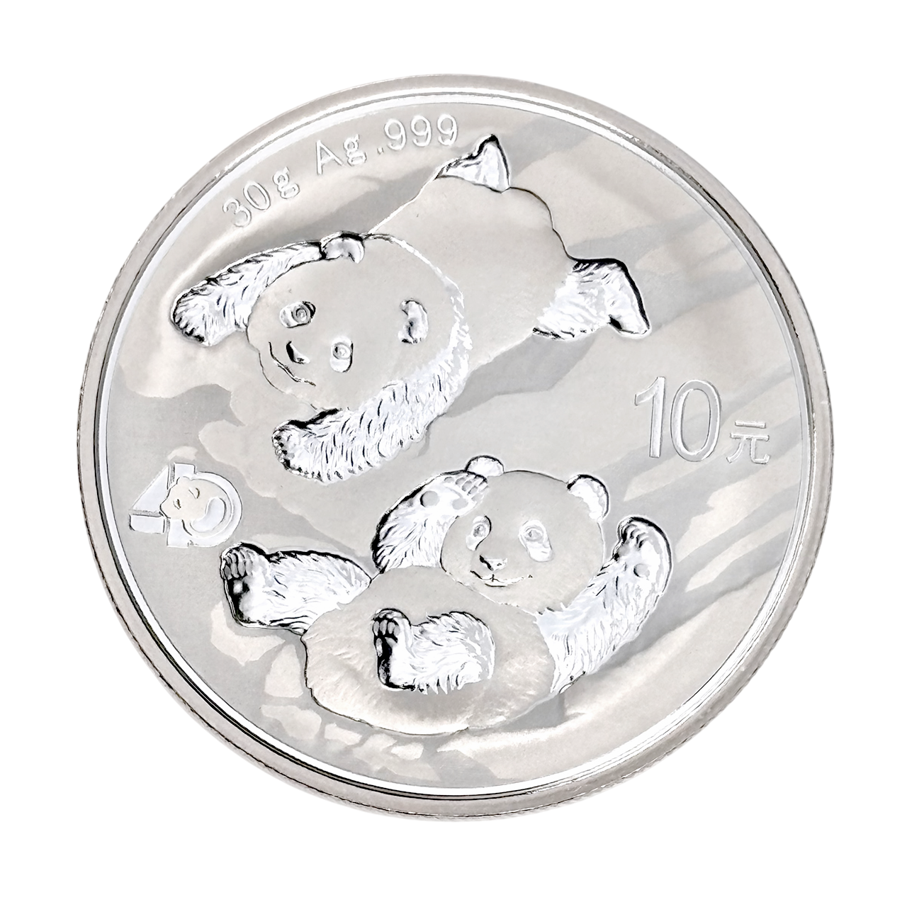 Серебряная монета 10¥ Китайская Панда 1oz 2022 Китай