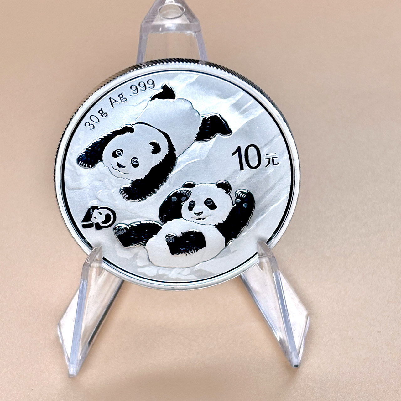 Серебряная монета 10¥ Китайская Панда 1oz 2022 Китай