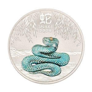 Цветная серебряная монета 1$ Год Змеи 1oz 2025 Австралия