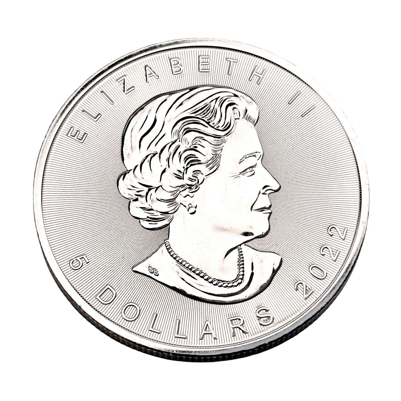Серебряная монета 5$ Кленовый лист 1oz 2022 Канада