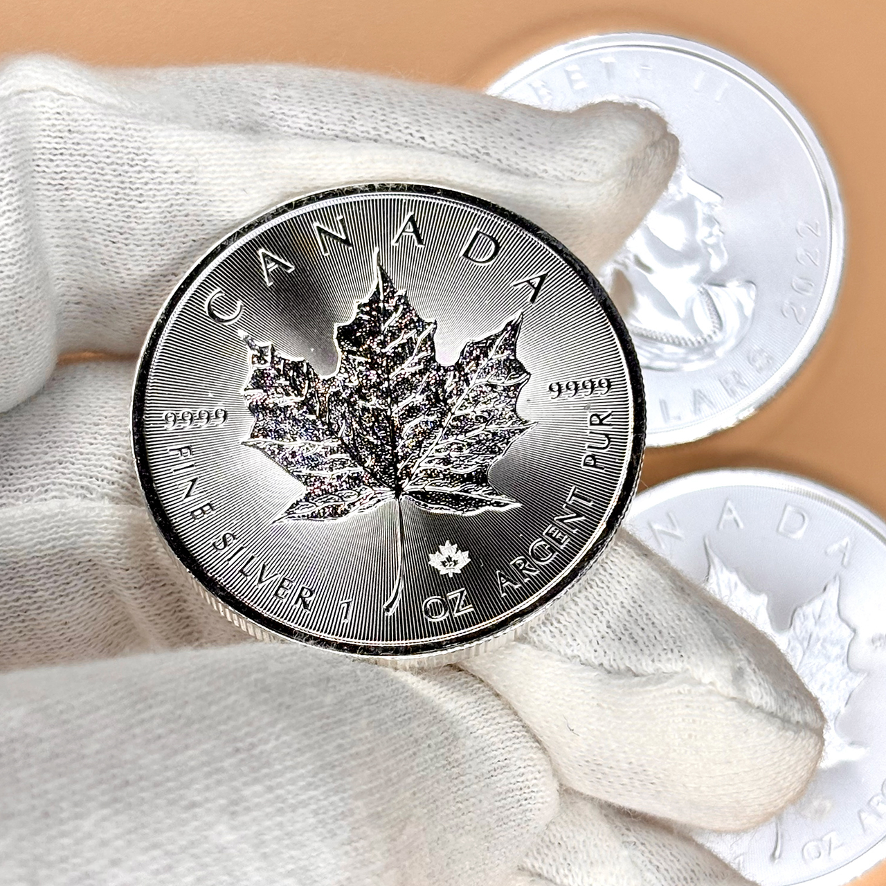 Серебряная монета 5$ Кленовый лист 1oz 2022 Канада