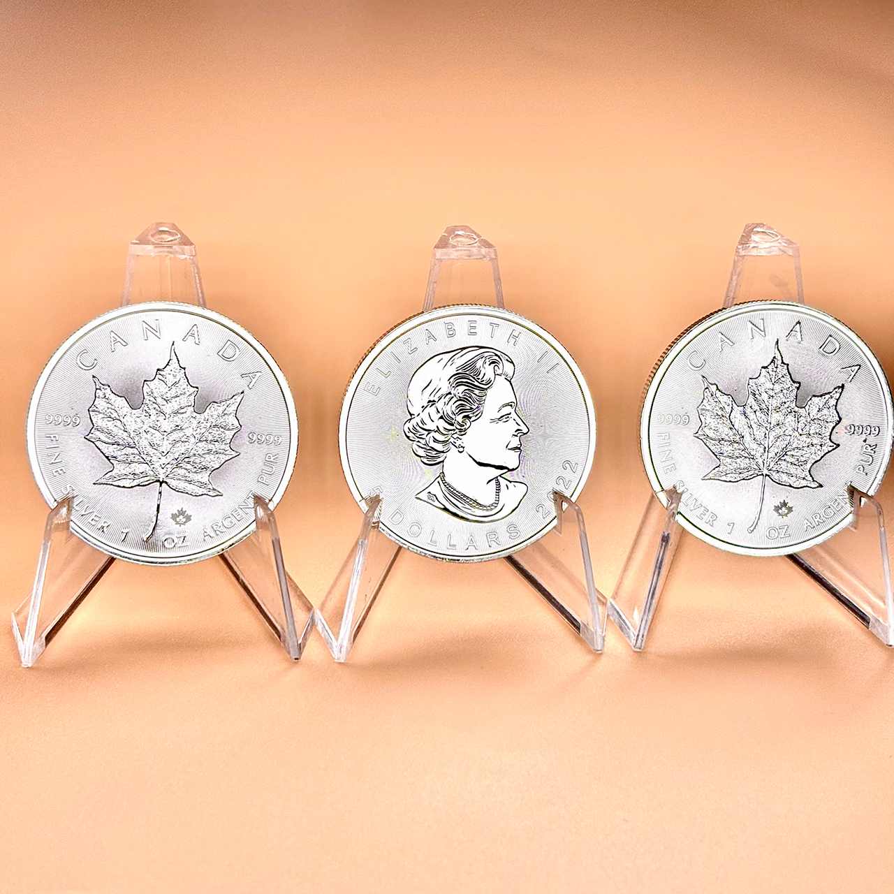 Серебряная монета 5$ Кленовый лист 1oz 2022 Канада