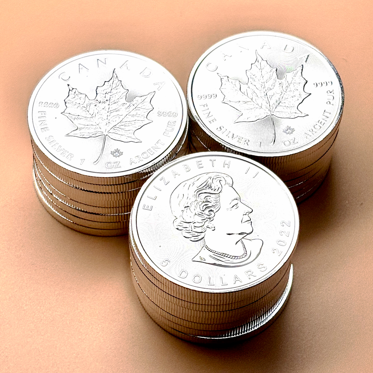 Серебряная монета 5$ Кленовый лист 1oz 2022 Канада